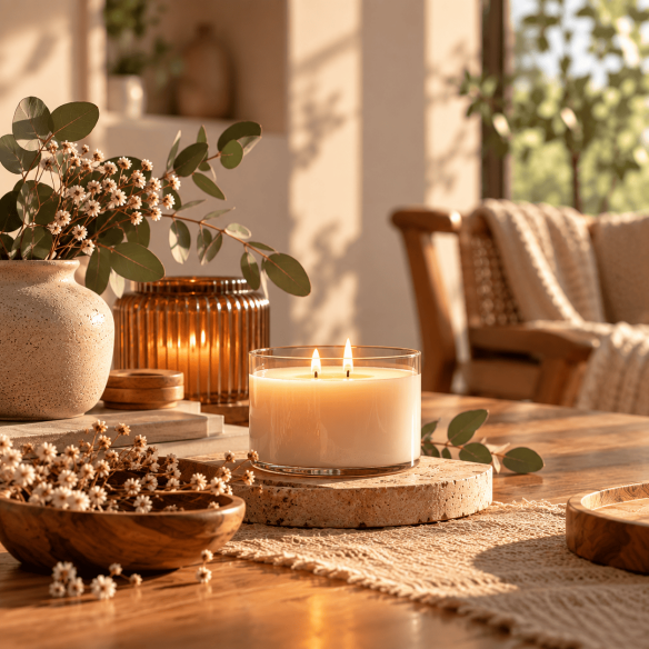 چیدمان شمع روشن